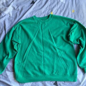 Casual Green Crewneck Sweatshirt